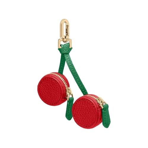 Mini süß Kirschfruchtform Münzgeldbörse Niedlicher Reißverschluss PU-Leder Anhänger Schlüsselanhänger Erdbeere Kopfhörertasche Outdoor Früchte in Form(Style 6) von PJQUEKAIPJ