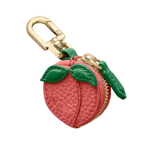 Mini süß Kirschfruchtform Münzgeldbörse Niedlicher Reißverschluss PU-Leder Anhänger Schlüsselanhänger Erdbeere Kopfhörertasche Outdoor Früchte in Form(Style 7) von PJQUEKAIPJ