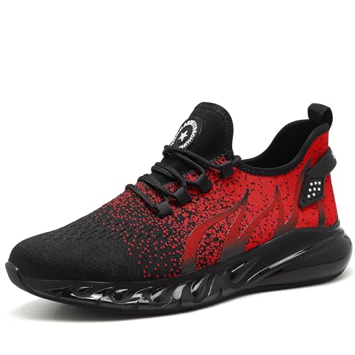 PJZHJI Arbeitsschuhe Herren Damen Leicht Sicherheitsschuhe Sportlich Stahlkappenschuhe rutschfest Atmungsaktiv Schutzschuhe 595Rot 36EU von PJZHJI