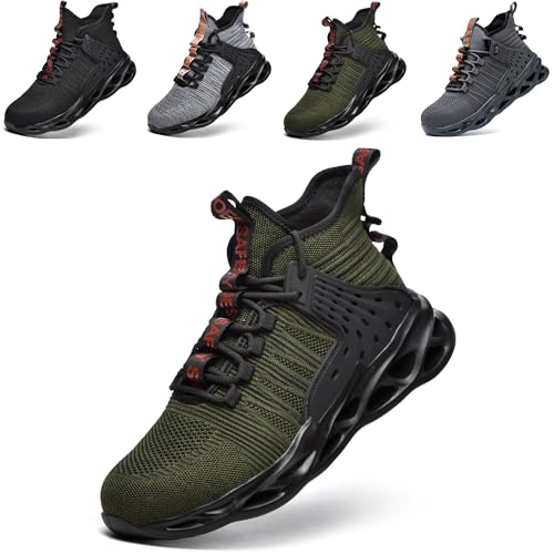 PJZHJI Arbeitsschuhe Herren Damen Sicherheitsschuhe Leicht Stahlkappenschuhe Sportlich Atmungsaktiv Arbeitsschutzschuhe Schutzschuhe mit Stahlkappen 787 Green 48 PJZHJI Arbeitsschuhe Herren Damen Sicherheitsschuhe Leicht Stahlkappenschuhe Sportlich Atmungsaktiv Arbeitsschutzschuhe Schutzschuhe mit Stahlkappen 787 Green 48 von PJZHJI