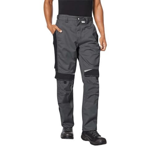 pka BESTWORK Arbeitshose Herren mit Stretch-Bund & Kniepolster-Taschen in Grau/Schwarz Größe 26 pka BESTWORK Arbeitshose Herren mit Stretch-Bund & Kniepolster-Taschen in Grau/Schwarz Größe 26 von pka