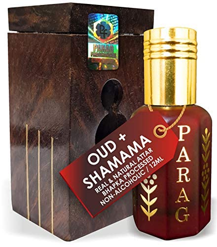 Parag Fragrances Oud Shamama Attar 1 Tola / 12Ml (Grade1) With Handcrafted Wooden Box (Natural, Bhapka Processed, Long Lasting & Alcohol Free Attar) von PKD