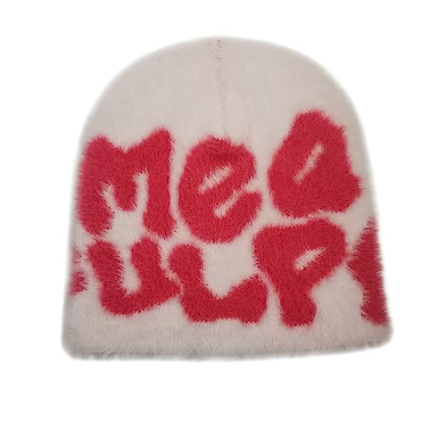 PKSOYS Frauen Beanie Bonnet Y2k Beanies Damen Kappe Winter für Frauen Hüte Accessoires MEA Culpa Beanie, 3, Einheitsgröße von PKSOYS