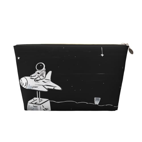 Kulturbeutel mit Astronauten-Galaxie-Druck, Reise-Make-up-Aufbewahrungstasche, Kosmetiktaschen, PU-Leder, wasserdicht, leicht, Make-up-Tasche, Organizer für Mädchen, Frauen und Männer, Größe 3D Kulturbeutel mit Astronauten-Galaxie-Druck, Reise-Make-up-Aufbewahrungstasche, Kosmetiktaschen, PU-Leder, wasserdicht, leicht, Make-up-Tasche, Organizer für Mädchen, Frauen und Männer, Größe 3D von PKTTECRFPK