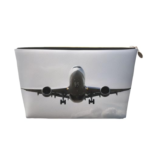 Kulturbeutel mit Flugzeug-Kunstdruck, Reise-Make-up-Aufbewahrungstasche, Kosmetiktasche, PU-Leder, wasserdicht, leicht, Make-up-Tasche, Organizer für Mädchen, Frauen und Männer, Größe 3D Kulturbeutel mit Flugzeug-Kunstdruck, Reise-Make-up-Aufbewahrungstasche, Kosmetiktasche, PU-Leder, wasserdicht, leicht, Make-up-Tasche, Organizer für Mädchen, Frauen und Männer, Größe 3D von PKTTECRFPK