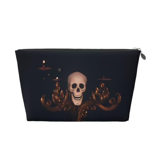 Kulturbeutel mit Gothic-Tapetenmotiv – Reise-Make-up-Aufbewahrungstasche, Kosmetiktasche, PU-Leder, wasserdicht, leicht, Make-up-Tasche, Organizer für Mädchen, Frauen und Männer, silber, Einheitsgröße Kulturbeutel mit Gothic-Tapetenmotiv – Reise-Make-up-Aufbewahrungstasche, Kosmetiktasche, PU-Leder, wasserdicht, leicht, Make-up-Tasche, Organizer für Mädchen, Frauen und Männer, silber, Einheitsgröße von PKTTECRFPK