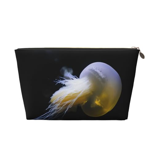 Kulturbeutel mit Quallen-Druck, Reise-Make-up-Aufbewahrungstasche, Kosmetiktasche, PU-Leder, wasserdicht, leicht, Make-up-Tasche, Organizer für Mädchen, Frauen und Männer, Größe 3D, Einheitsgröße von PKTTECRFPK