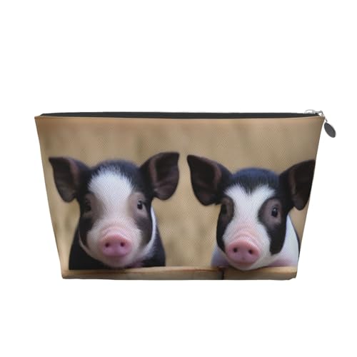 Kulturbeutel mit Schweine-Aufdruck, Reise-Make-up-Aufbewahrungstasche, Kosmetiktaschen, PU-Leder, wasserdicht, leicht, Make-up-Tasche, Organizer für Mädchen, Frauen und Männer, silber, Einheitsgröße Kulturbeutel mit Schweine-Aufdruck, Reise-Make-up-Aufbewahrungstasche, Kosmetiktaschen, PU-Leder, wasserdicht, leicht, Make-up-Tasche, Organizer für Mädchen, Frauen und Männer, silber, Einheitsgröße von PKTTECRFPK