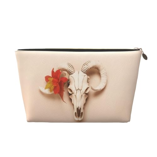 Kulturbeutel mit Totenkopf-Motiv, Reise-Make-up-Aufbewahrungstasche, Kosmetiktasche, PU-Leder, wasserdicht, leicht, Make-up-Tasche, Organizer für Mädchen, Frauen und Männer, Größe 3D, Einheitsgröße Kulturbeutel mit Totenkopf-Motiv, Reise-Make-up-Aufbewahrungstasche, Kosmetiktasche, PU-Leder, wasserdicht, leicht, Make-up-Tasche, Organizer für Mädchen, Frauen und Männer, Größe 3D, Einheitsgröße von PKTTECRFPK
