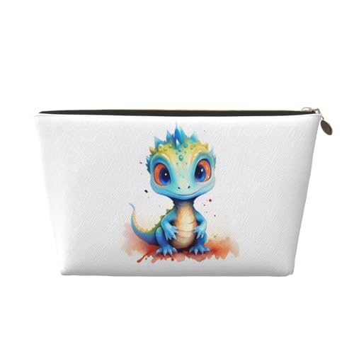 Kulturbeutel mit süßem Dinosaurier-Druck, Reise-Make-up-Aufbewahrungstasche, Kosmetiktasche, PU-Leder, wasserdicht, leicht, Make-up-Tasche, Organizer für Mädchen, Frauen und Männer, Größe 3D Kulturbeutel mit süßem Dinosaurier-Druck, Reise-Make-up-Aufbewahrungstasche, Kosmetiktasche, PU-Leder, wasserdicht, leicht, Make-up-Tasche, Organizer für Mädchen, Frauen und Männer, Größe 3D von PKTTECRFPK