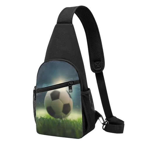 PKTTECRFPK Kleine Schultertasche, stilvoller Schäferhund, Crossbody-Tasche, Brust-Schultertasche, Umhängetasche, Reisen, Wandern, lässiger Tagesrucksack für Damen und Herren, Fußball auf Gras PKTTECRFPK Kleine Schultertasche, stilvoller Schäferhund, Crossbody-Tasche, Brust-Schultertasche, Umhängetasche, Reisen, Wandern, lässiger Tagesrucksack für Damen und Herren, Fußball auf Gras von PKTTECRFPK