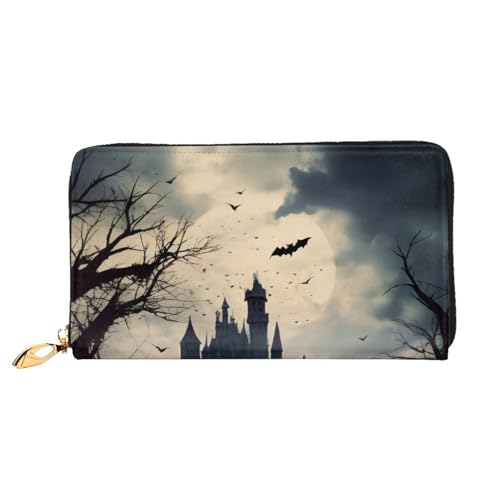 PKTTECRFPK Stilvolle lange Brieftaschen Gloomy and Witch Travel Pu Leather Clutch Bag for Women and Men - Long Wallet Purse with Zipper, Phone Case, Credit Card & Coin Storage 3D, Größe 3D, 3 D, von PKTTECRFPK