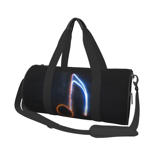 Sporttasche, Motiv: Pferde, Laufen, Kunstdruck, 25 l, runde Reisetasche für Damen und Herren, für Fitnessstudio, Wandern, Yoga, Schwimmen, 45 x 23 x 23 cm, Musiknoten-Druck, Einheitsgröße, Reisetasche Sporttasche, Motiv: Pferde, Laufen, Kunstdruck, 25 l, runde Reisetasche für Damen und Herren, für Fitnessstudio, Wandern, Yoga, Schwimmen, 45 x 23 x 23 cm, Musiknoten-Druck, Einheitsgröße, Reisetasche von PKTTECRFPK