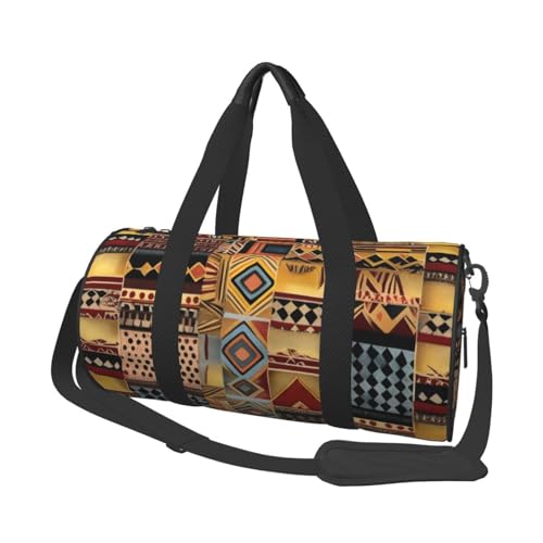 Sporttasche mit Flugzeugdruck, 25 l, rund, für Damen und Herren, für Fitnessstudio, Wandern, Yoga, Schwimmen, 45 x 23 x 23 cm, Patchwork Afrikanisches Textil, Einheitsgröße, Reisetasche Sporttasche mit Flugzeugdruck, 25 l, rund, für Damen und Herren, für Fitnessstudio, Wandern, Yoga, Schwimmen, 45 x 23 x 23 cm, Patchwork Afrikanisches Textil, Einheitsgröße, Reisetasche von PKTTECRFPK