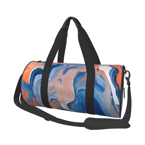 Sporttasche mit Kunstdruck, 25 l, rund, für Damen und Herren, für Fitnessstudio, Wandern, Yoga, Schwimmen, 45 x 23 x 23 cm, Gelb / Blau, Weiß, Gelb und Blau, Einheitsgröße, Reisetasche Sporttasche mit Kunstdruck, 25 l, rund, für Damen und Herren, für Fitnessstudio, Wandern, Yoga, Schwimmen, 45 x 23 x 23 cm, Gelb / Blau, Weiß, Gelb und Blau, Einheitsgröße, Reisetasche von PKTTECRFPK