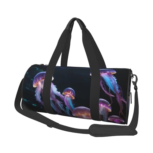 Sporttasche mit Quallen-Aufdruck, 25 l, runde Reisetasche für Damen und Herren, für Fitnessstudio, Wandern, Yoga, Schwimmen, 45 x 23 x 23 cm, Farbe: Quallen., Einheitsgröße, Reisetasche Sporttasche mit Quallen-Aufdruck, 25 l, runde Reisetasche für Damen und Herren, für Fitnessstudio, Wandern, Yoga, Schwimmen, 45 x 23 x 23 cm, Farbe: Quallen., Einheitsgröße, Reisetasche von PKTTECRFPK