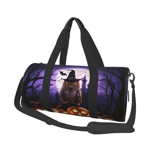 Sporttasche mit Quallen-Aufdruck, 25 l, runde Reisetasche für Damen und Herren, für Fitnessstudio, Wandern, Yoga, Schwimmen, 45 x 23 x 23 cm, Halloween-Eulengeist, Einheitsgröße, Reisetasche Sporttasche mit Quallen-Aufdruck, 25 l, runde Reisetasche für Damen und Herren, für Fitnessstudio, Wandern, Yoga, Schwimmen, 45 x 23 x 23 cm, Halloween-Eulengeist, Einheitsgröße, Reisetasche von PKTTECRFPK