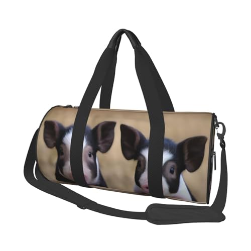 Sporttasche mit Schweine-Aufdruck, 25 l, rund, für Damen und Herren, für Fitnessstudio, Wandern, Yoga, Schwimmen, 45 x 23 x 23 cm, schwein, Einheitsgröße, Reisetasche Sporttasche mit Schweine-Aufdruck, 25 l, rund, für Damen und Herren, für Fitnessstudio, Wandern, Yoga, Schwimmen, 45 x 23 x 23 cm, schwein, Einheitsgröße, Reisetasche von PKTTECRFPK