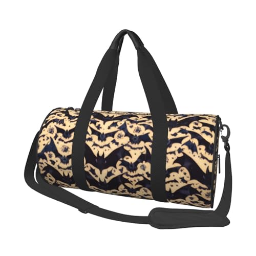 Sporttasche mit Strandbrücke, Wolken und Sonnenuntergang, 25 l, runde Reisetasche für Damen und Herren, für Fitnessstudio, Wandern, Yoga, Schwimmen, 45 x 23 x 23 cm, Fledermausmuster, Einheitsgröße Sporttasche mit Strandbrücke, Wolken und Sonnenuntergang, 25 l, runde Reisetasche für Damen und Herren, für Fitnessstudio, Wandern, Yoga, Schwimmen, 45 x 23 x 23 cm, Fledermausmuster, Einheitsgröße von PKTTECRFPK