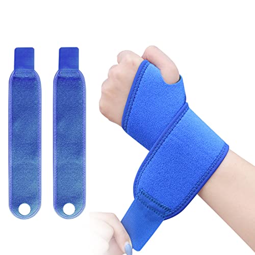 Handgelenkbandage, 2 Stück Handgelenkstütze Handbandage mit Klettverschluss für Damen und Herren, Atmungsaktiv Wrist Wrap Bandage Handgelenk für Sport und Alltag, Blau von PLABBDPL