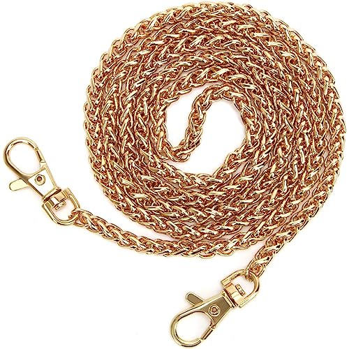 Metall Taschenkette,120cm Geldbörsen Riemen Kette,Schulterriemen für Tasche,Handtaschen Crossbody 6mm Breite(gold) von PLABBDPL