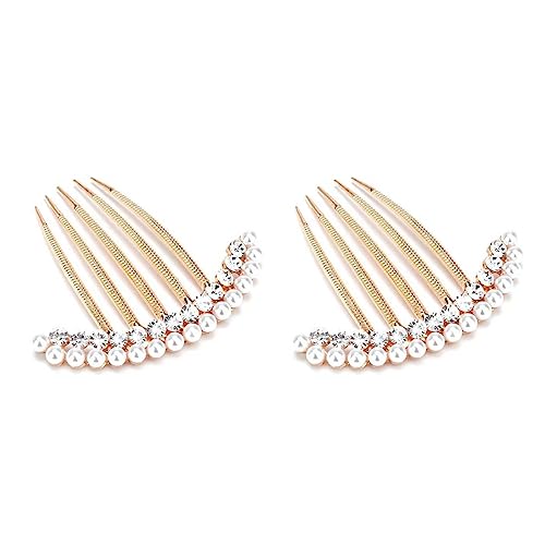 PLABBDPL 2 Pcs Strass Haarkamm,Haarschmuck Kamm, Strass Haar Steckkamm Haar Seitenkamm, für Frauen Mädchen Geschenk Braut Haarschmuck, Haare Seitenkamm, Frauen Mädchen,Hochzeitshaarkamm, Brautschmuck von PLABBDPL