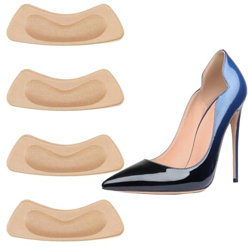 PLABBDPL 4Pcs Fersengriffe für Damen zu große Schuhe,Schuhfüller Einlagen Anti-Blasen Ferse Snugs Komfort Rückeneinlageselbstklebende Schuh-Pads Aufkleber für Herren und Damen, Hautfarbe von PLABBDPL