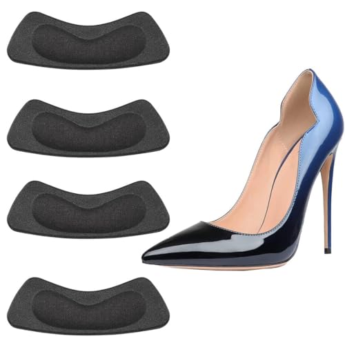 PLABBDPL 4Pcs Fersengriffe für Damen zu große Schuhe,Schuhfüller Einlagen Anti-Blasen Ferse Snugs Komfort Rückeneinlageselbstklebende Schuh-Pads Aufkleber für Herren und Damen, Schwarz von PLABBDPL