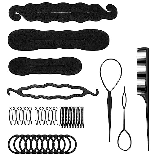 PLABBDPL 79pcs Haare Frisuren Hilfe Set, für Unsterschiedliche Haarestyle,Hair Styling Werkzeug Kit, Spirale Haarknoten Maker Braid Werkzeug für Mädchen Frauen Mode Haar Design DIY von PLABBDPL