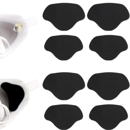 PLABBDPL 8 Pcs Sneaker Reparatur Patch Selbstklebender Fersen-Patch Reparatur von Sneaker-Loch Fersen-Reparatur-Patch Schuhloch-VerhinderAgs-Patch Für die meisten Schuhtypen geeignet, Schwarz von PLABBDPL