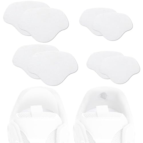 PLABBDPL 8 pcs Sneaker Reparatur Patch Selbstklebender Fersen-Patch Reparatur von Sneaker-Loch Fersen-Reparatur-Patch Schuhloch-VerhinderAgs-Patch Für die meisten Schuhtypen geeignet, Weiß von PLABBDPL