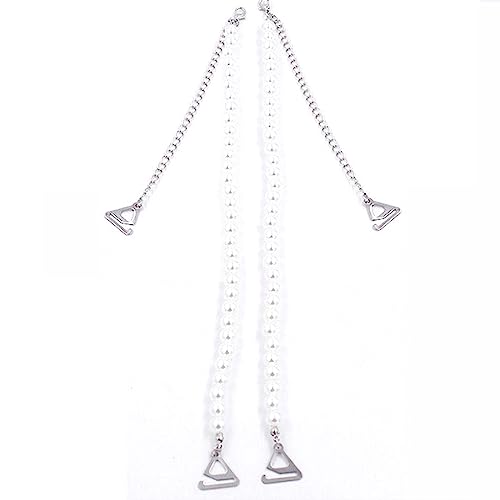 PLABBDPL BH Träger,2Pcs Frauen Kristall Frau BH- Träger Perle Perlen Unterwäsche BH Gurt Schulter Gurt,Verstellbarer BH Unsichtbarer Schultergurt Anti-Rutsch BH Gürtel für BH Tops von PLABBDPL