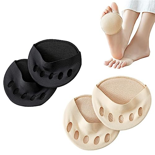 PLABBDPL Füßlinge, 2 Paar Waben Vorfuß Pads Zehensocken damen Toe Socks Invisible Baumwolle Zehenkappe Vorfußpolster High Heel Kissen Schuheinlagen von PLABBDPL