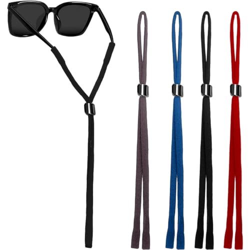 PLABBDPL Glasses Chain 4 Stücke Brillenkette Nylon Brillenband Damen Anti-Rutsch-Brillenband Kette Sport Herren Brillenbänder Verstellbar Sportbrillenband Sonnenbrillen Kette Brillenschnur, E von PLABBDPL