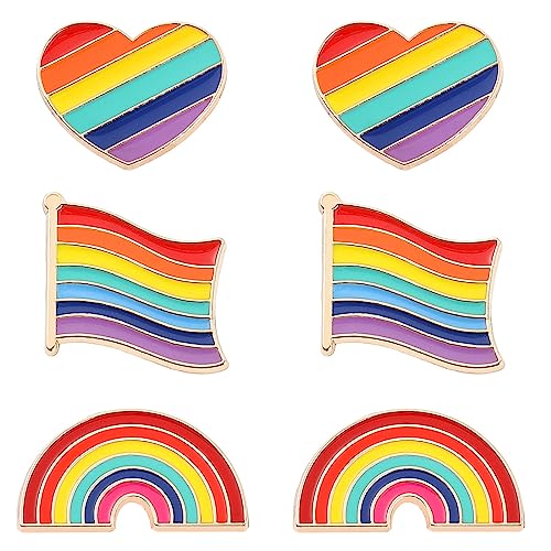 PLABBDPL LGBT Pins Anstecker Regenbogen Broschen,6pcs Gay Pride Pins LGBT Pride Regenbogen Broschen Homosexuell Stolz Broschen Progress Flag Anstecknadel Für Männer Frauen Kleidung Und Taschen von PLABBDPL