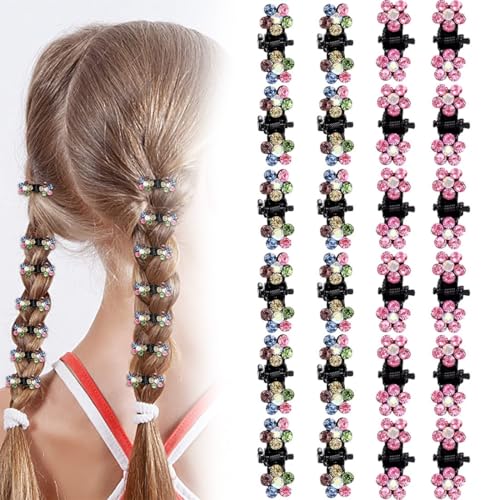PLABBDPL Strass Haarklammern, 24 Stück Mini Haar Krallen Clips,Haargreifer Kristall Haarnadel Haarschmuck Spangen Haarstyling für Frauen Mädchen, B von PLABBDPL