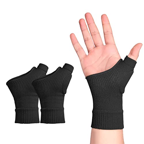 PLABBDPL Therapie-Arthritis-Kompressionshandschuhe, Elastische Daumen Handgelenkschiene für Damen Herren, Fingerloser Handschuh mit Gel, Karpaltunnelschiene zur Linderung von Schmerzen in Handgelenk von PLABBDPL