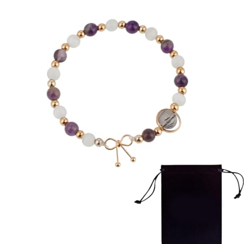 Sophistic Slim Amethyst Body-Purify Bracelet, Plus Amethyst Splitterarmband, Hochwertiges Edelstein Armband, Echtes Naturstein Armband, Natürliche Heilung Kristall Stein Perlen Armband für Frauen von PLABBDPL