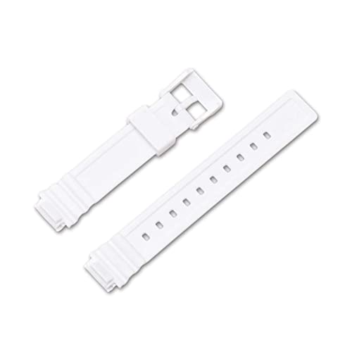 PLACKE 14mm Diving Sport Watchband Fit for Casio LRW-200h Gummi Ersatz Uhr Smart Armband Armband Accessoires for Frauen (Color : White, Size : 14mm) von PLACKE