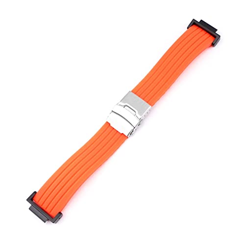 PLACKE 16 mm Riemen GA-2100 GA-110 GD-100 DW-5600 6900 GW-M5610 Silikon-Uhren-Band-Handgelenk-Armband-Accessoires Adapter for Casio fit for G-Shock (Color : Orange) von PLACKE