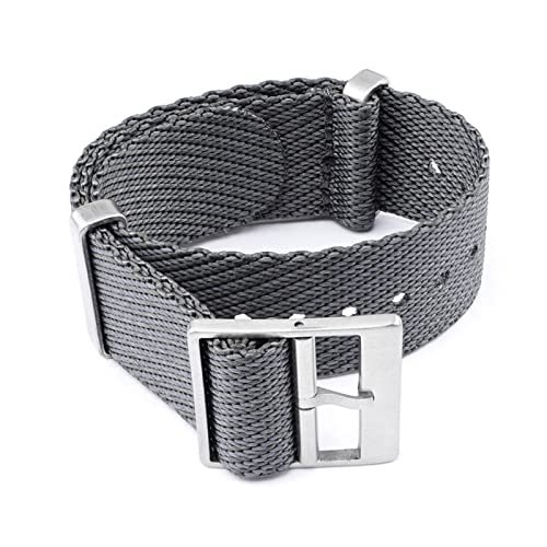 PLACKE 18/20/22/200 mm fit for NATO Fit for Zulu gewebte Nylongurt Edelstahlschnalle universelle Männer Frauen weiche Handgelenk Bandgürtel Uhr Accessoires (Color : Gray, Size : 22mm) von PLACKE