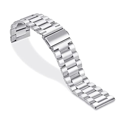 PLACKE 18/20/22 / 24mm Release üblicher Uhrenarmband Premium Solid Edelstahl Metall Armbandarmband for Männer Watch (Color : Silver, Size : 24 mm) von PLACKE