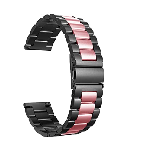 PLACKE 18/20/22 / 24mm Release üblicher Uhrenarmband Premium Solid Edelstahl Metall Armbandarmband for Männer Watch (Color : Black Rose, Size : 18 mm) von PLACKE