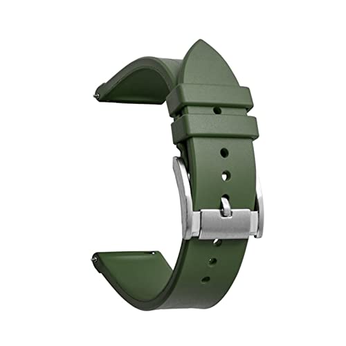 PLACKE 20mm 22 mm Gummi -Diving -Wasserdichter Männer Ersatz Armband Bandgurt Accessoires (Color : Army, Size : 20mm) von PLACKE