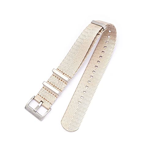 PLACKE 20 mm 22 mm 24 mm Sicherheitsgurt Nylon fit for NATO Gurt Military Watch Band Ersatzwächter for Omega fit for James Fit for Bond 007 fit (Color : Khaki, Size : 20mm) von PLACKE