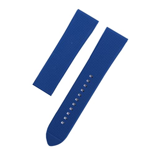 PLACKE 20 mm 22 mm Gummi -Uhrenband for Omega for Seamaster 600 Speedmaster Planet Fit for Ozean Silikon wasserdichtes Armbandbandzubehör (Color : Blue no clasp, Size : 20mm) von PLACKE