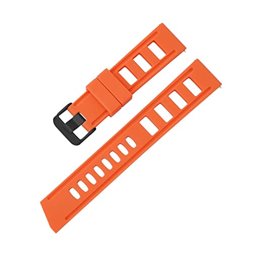 PLACKE 20mm 22mm Sport Silicone Watch Strap Fit For Huawei Watch GT 2e Fit For Smart Watch Replacement Fit For Samsung S2 S3 WristBand Bracelet (Color : Orange-black buckle, Size : 20mm) von PLACKE
