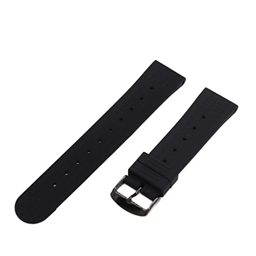 PLACKE 20mm 22mm Uhrengurt fit for Seiko Watch Gummi -Uhrband Fit for Samsung Fit for Huawei Uhren Sport Tauchgummi Ersetzen Sie Gurt Armband Gürtel (Color : Black-B, Size : 22mm) von PLACKE