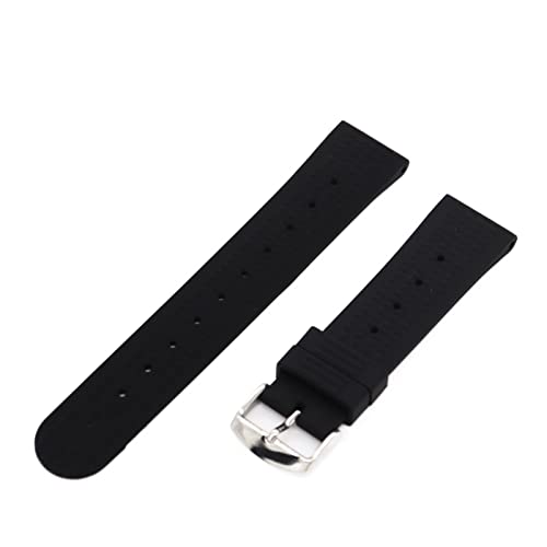 PLACKE 20mm 22mm Uhrengurt fit for Seiko Watch Gummi -Uhrband Fit for Samsung Fit for Huawei Uhren Sport Tauchgummi Ersetzen Sie Gurt Armband Gürtel (Color : Black-s, Size : 22mm) von PLACKE