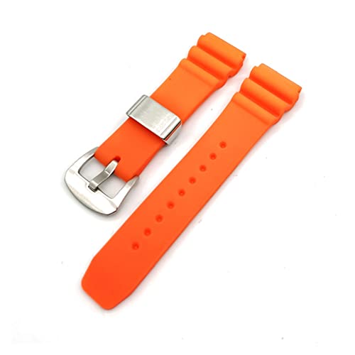 PLACKE 22mm Tauchgummi -Uhr -Gurt fit for Seiko wasserdicht (Color : Orange 1, Size : 22mm) von PLACKE